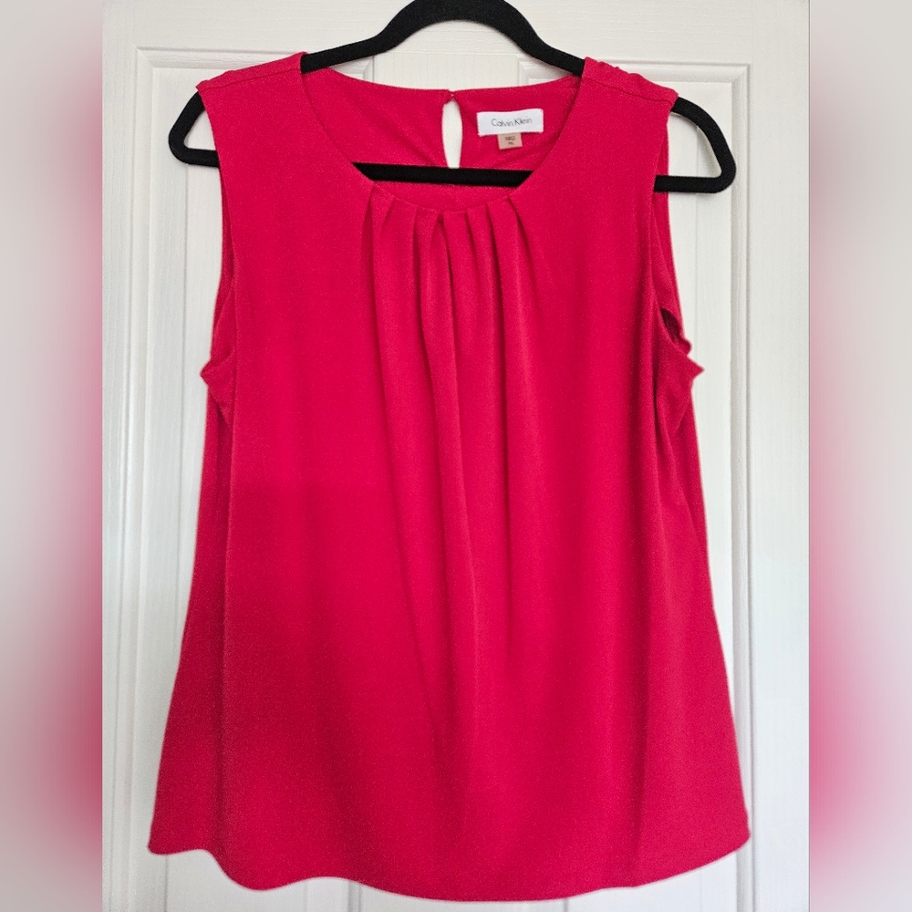 Calvin Klein Pleated Neck Shell